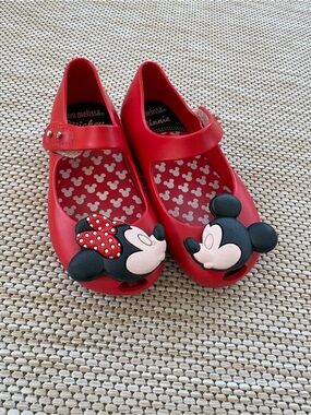 Mini Melissa x Disney Red Minnie & Mickey Kids Mary Jane Shoes